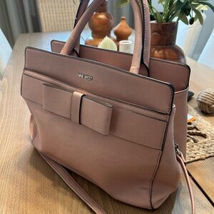 Nine West Blush Bow Tote Bag. Satchel rose pink EUC
